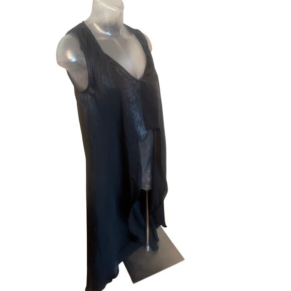 Vintage BEBE Satin Drama Top GOTH FAIRY Long Vest w Crop Top XXS NWT Witchy - Picture 6 of 8